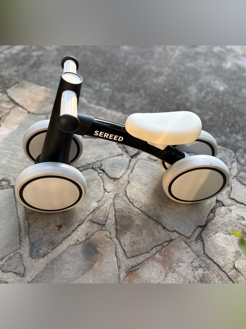 Toddler Balance Ride-On in White and Black